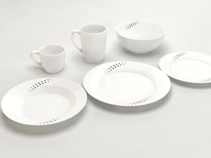 common round dishes 3D Model