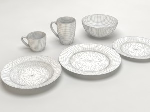 common round dishes Modelo 3D