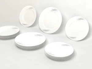 common round dishes 3D Model