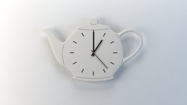 kitchen wall clock - teapot Modello 3D .c4d .max .obj .3ds .fbx .stl .blend 
