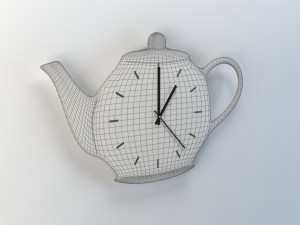 kitchen wall clock - teapot Modello 3D