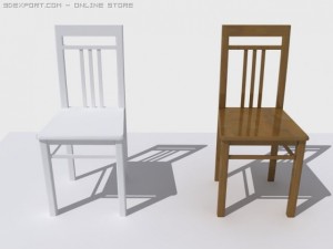 wooden chair albert 3D Model