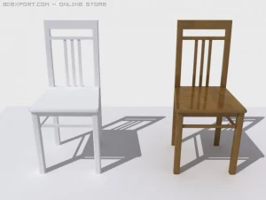 wooden chair albert 3D Model