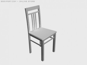 wooden chair albert 3D Model