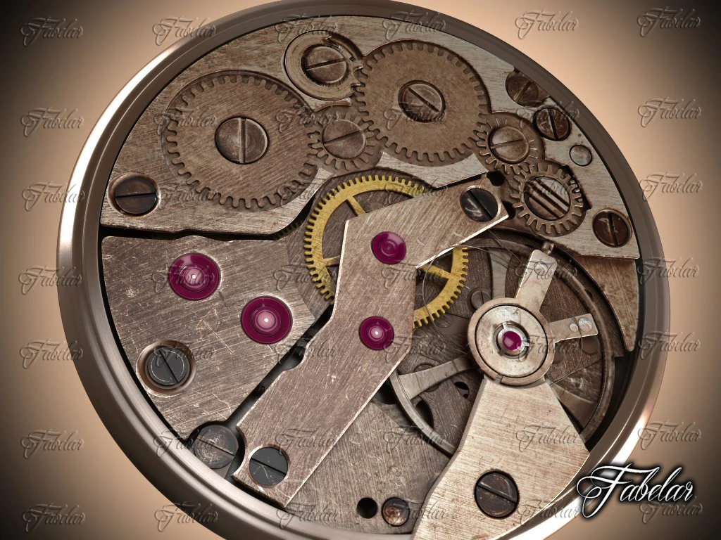 watch mechanism 12 3D Model .c4d .max .obj .3ds .fbx .stl .blend 