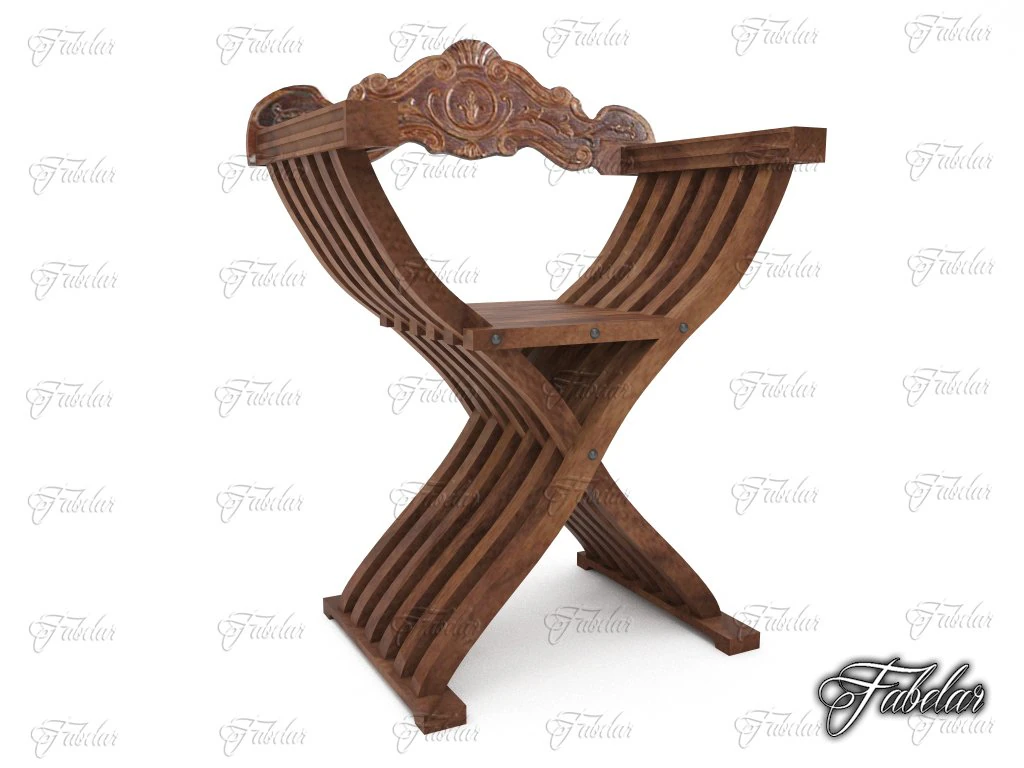 savonarola chair 3D Model .c4d .max .obj .3ds .fbx .stl .blend 