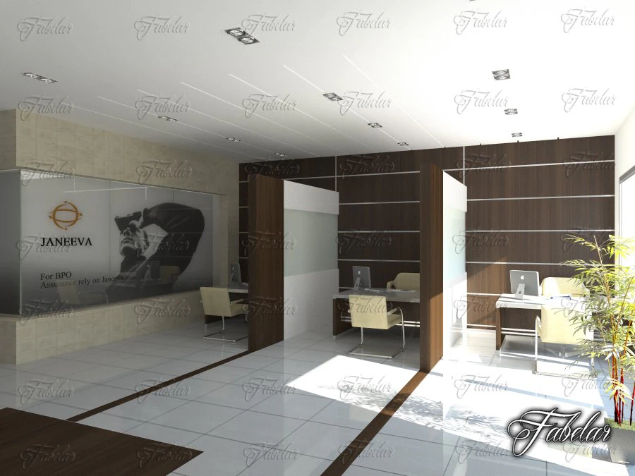 office 01 3D Model .c4d .max .obj .3ds .fbx .stl .blend 