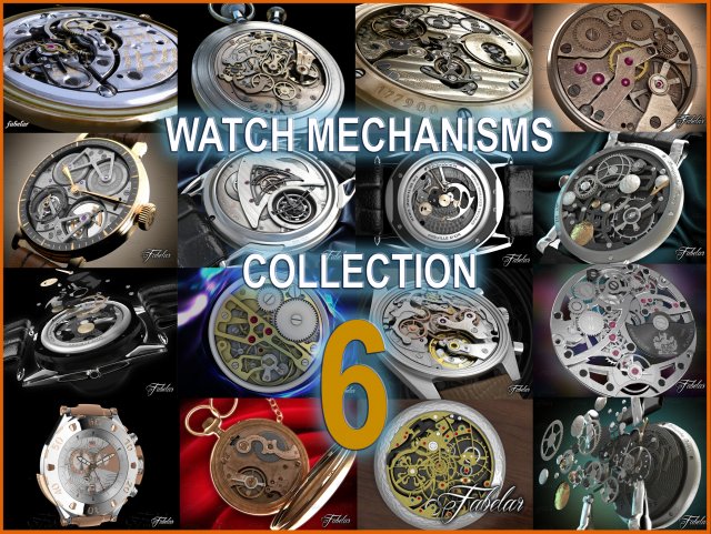 watch mechanisms coll 6 3D-Modell .c4d .max .obj .3ds .fbx .stl .blend 
