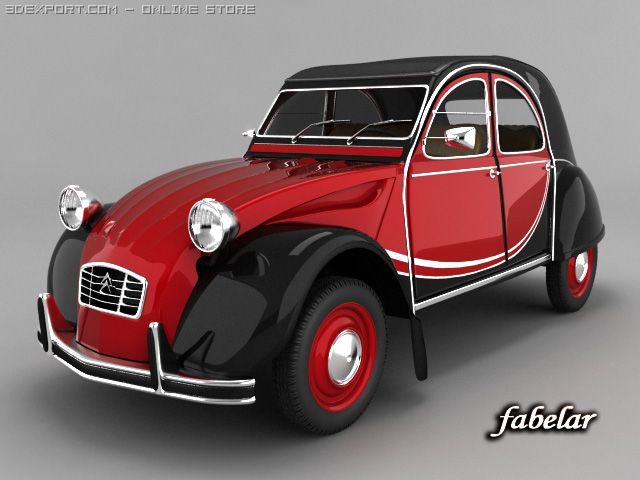 citroen 2cv charleston Modelo 3D .c4d .max .obj .3ds .fbx .stl .blend 