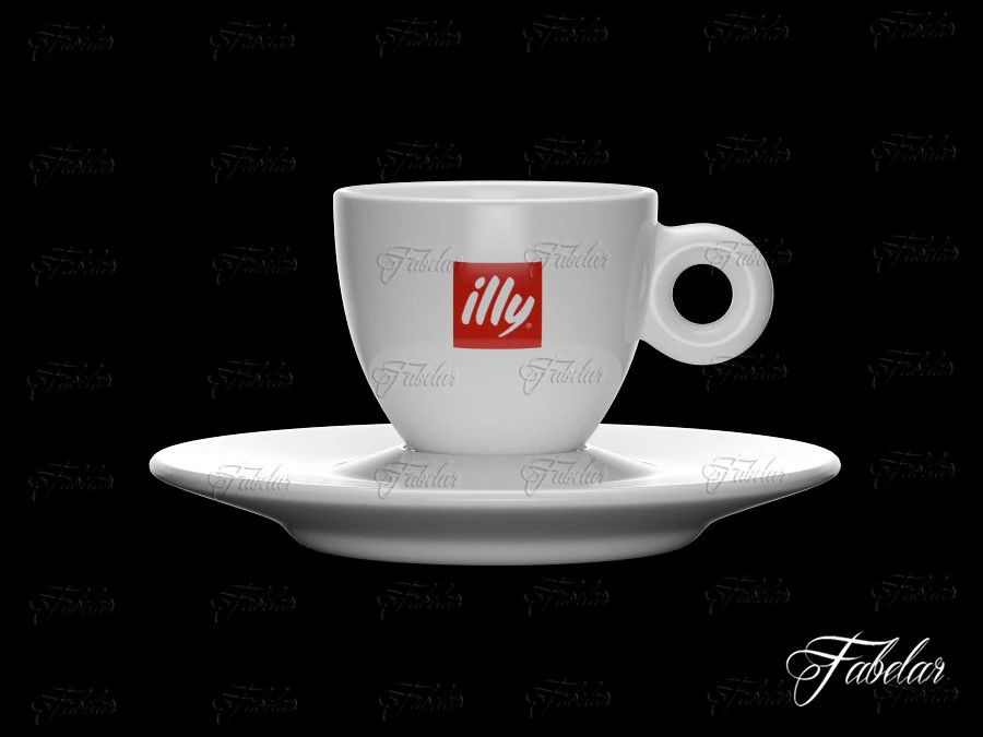 illy coffee cup 3D Model .c4d .max .obj .3ds .fbx .stl .blend 