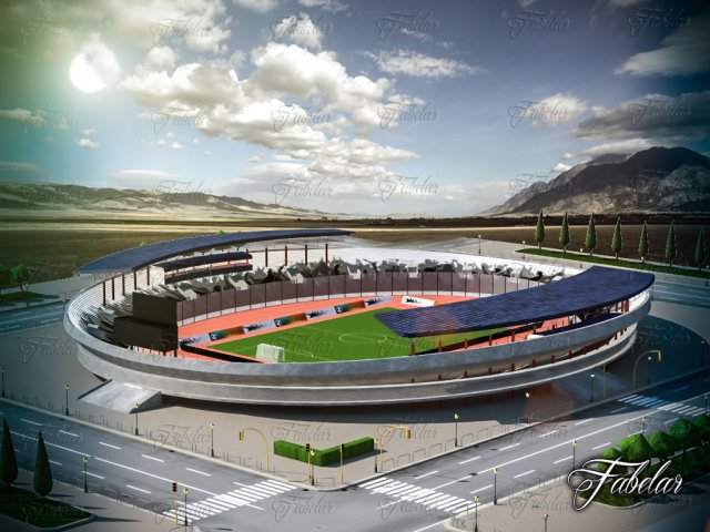 Stadium 02 environment 3D Модель .c4d .max .obj .3ds .fbx .stl .blend 