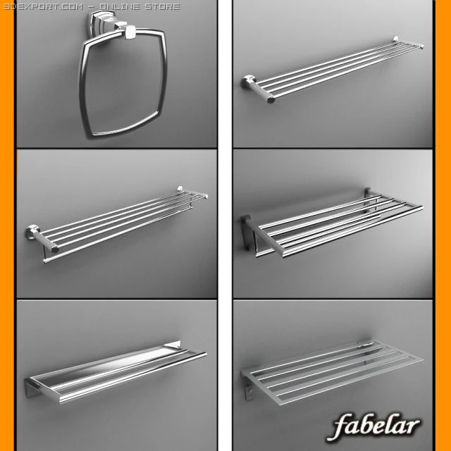 towel racks collection 3D Model .c4d .max .obj .3ds .fbx .stl .blend 