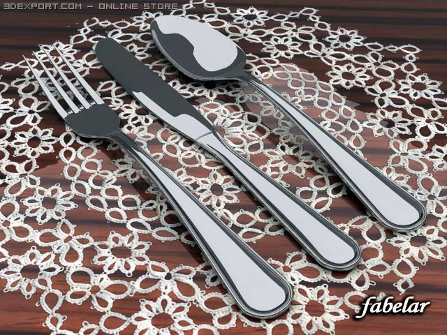cutlery 3D Model .c4d .max .obj .3ds .fbx .stl .blend 