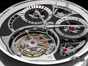 akrivia tourbillon monopusher chronograph 3D Modell
