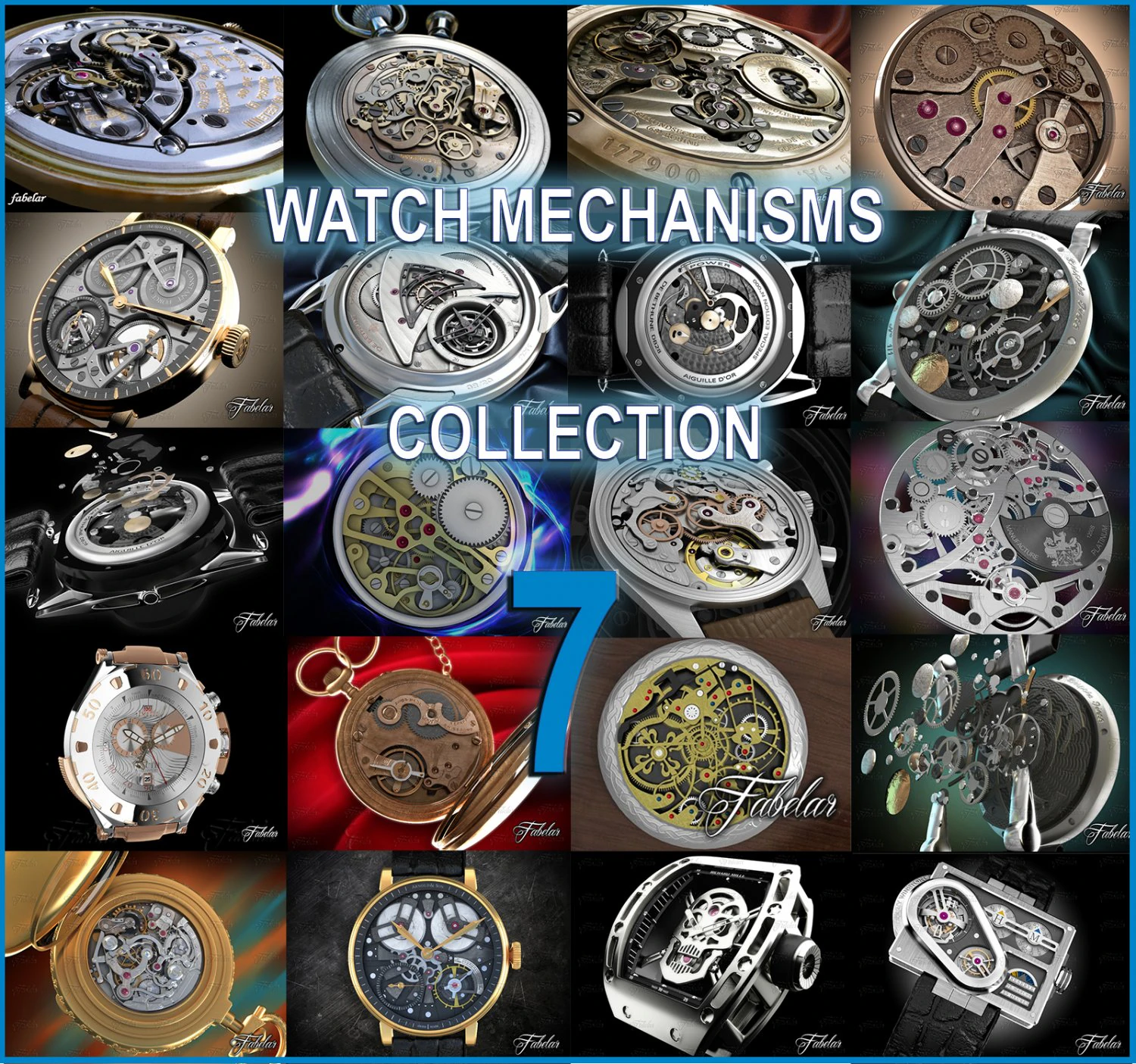 watch mechanisms coll 7 3D Model .c4d .max .obj .3ds .fbx .stl .blend