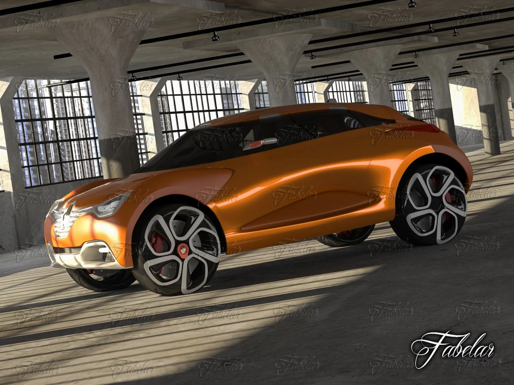renault captur concept garage 3D Model .c4d .max .obj .3ds .fbx .stl .blend 