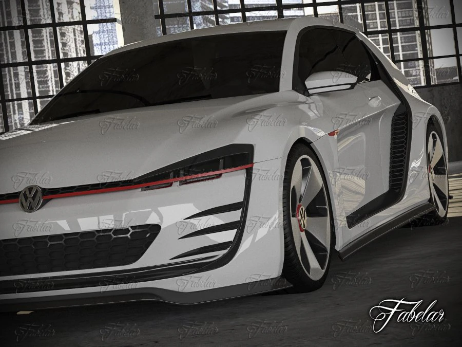 volkswagen design vision gti garage 3D Model .c4d .max .obj .3ds .fbx .stl .blend 