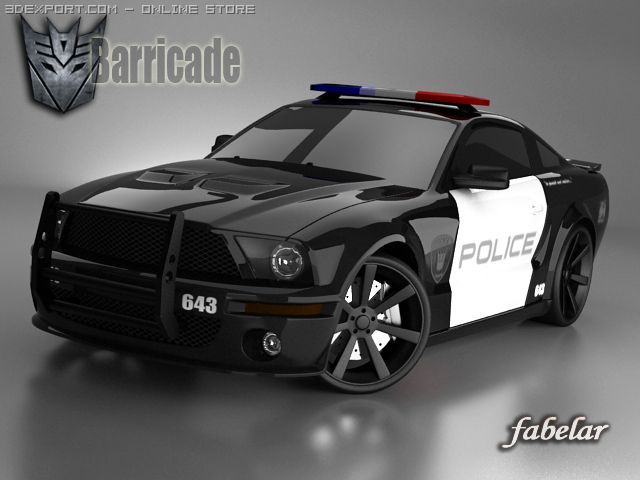 mustang shelby gt500 barricade 3D मॉडल .c4d .max .obj .3ds .fbx .stl .blend 
