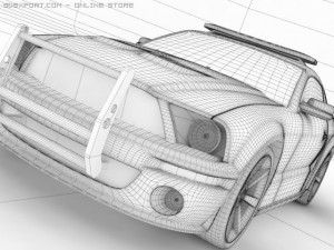 mustang shelby gt500 barricade 3D मॉडल