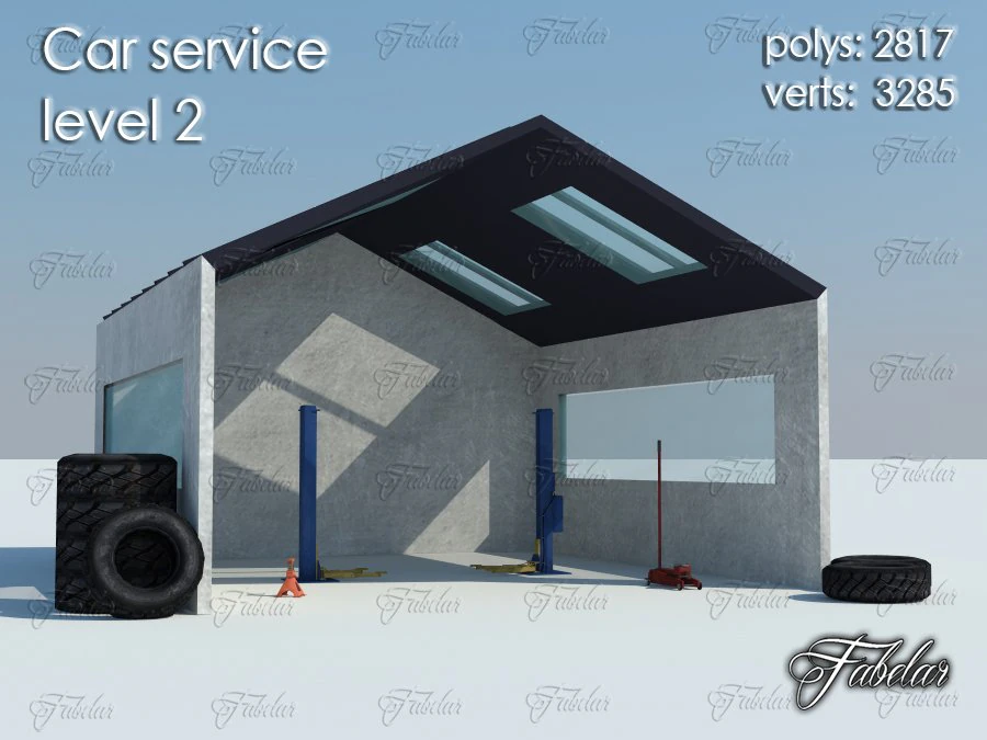 car service level 2 3D Model .c4d .max .obj .3ds .fbx .stl .blend
