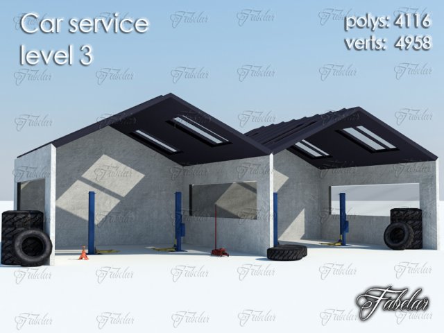 car service level 3 Modelo 3D .c4d .max .obj .3ds .fbx .stl .blend 