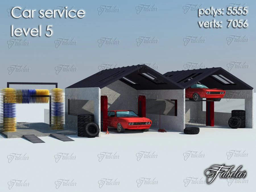 car service level 5 3D Model .c4d .max .obj .3ds .fbx .stl .blend