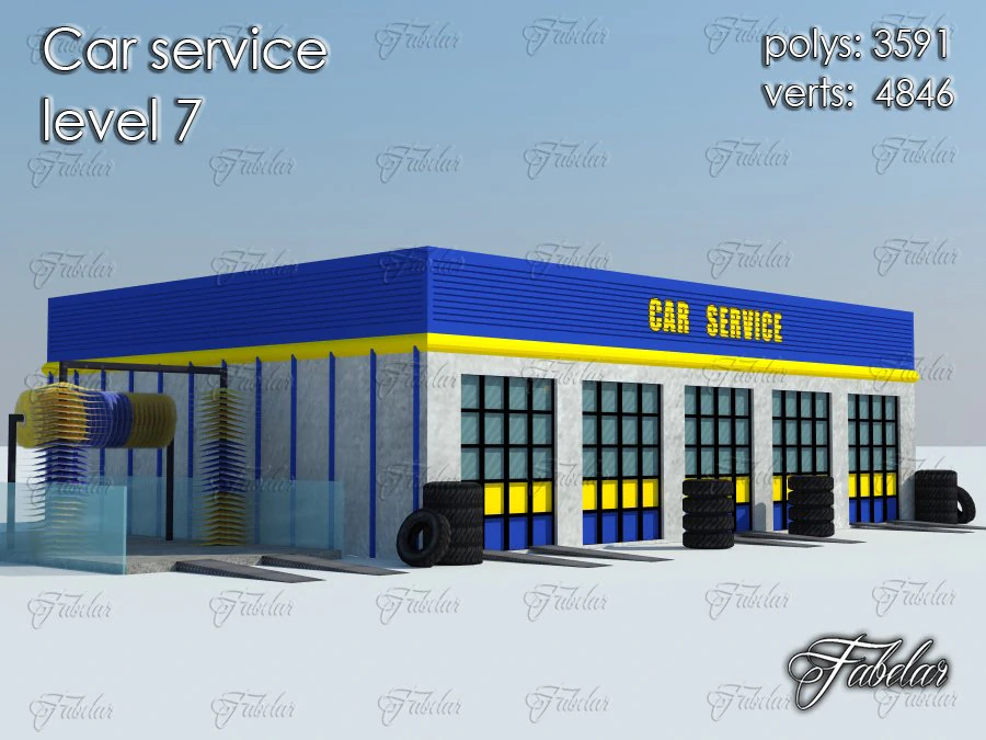 car service level 7 3D Model .c4d .max .obj .3ds .fbx .stl .blend 