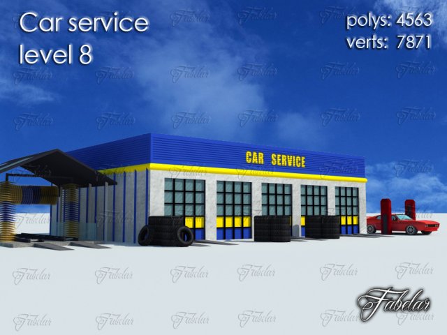 car service level 9 Model 3D .c4d .max .obj .3ds .fbx .stl .blend 