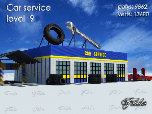 car service level 9 3D Model .c4d .max .obj .3ds .fbx .stl .blend 