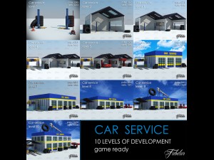 car service all 10 levels 3D 모델