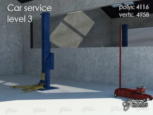 car service all 10 levels 3D Model