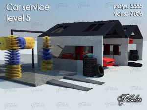 car service all 10 levels 3D 모델
