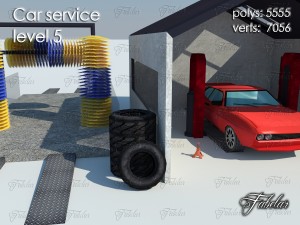 car service all 10 levels 3D 모델