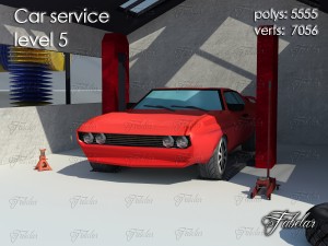 car service all 10 levels 3D 모델