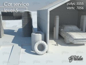 car service all 10 levels 3D 모델