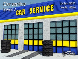 car service all 10 levels 3D 모델