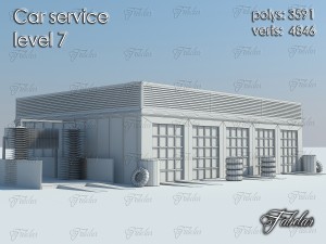 car service all 10 levels 3D 모델