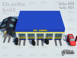 car service all 10 levels 3D 모델