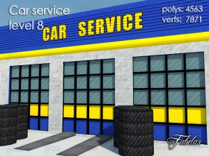 car service all 10 levels 3D Model