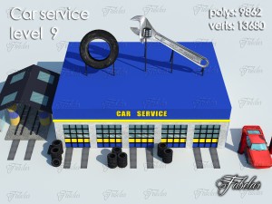 car service all 10 levels 3D 모델