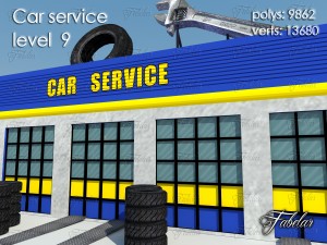car service all 10 levels 3D 모델