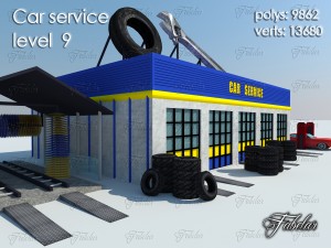 car service all 10 levels 3D 모델