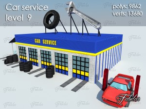 car service all 10 levels 3D 모델