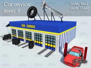 car service all 10 levels 3D Model