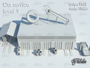 car service all 10 levels 3D 모델