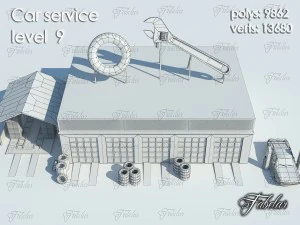 car service all 10 levels 3D Model