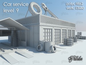 car service all 10 levels 3D 모델