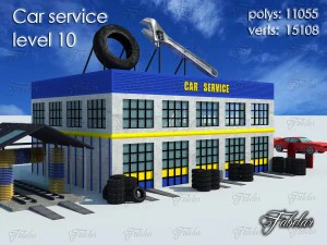 car service all 10 levels 3D Model