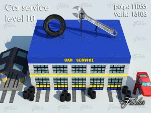 car service all 10 levels 3D Model