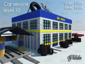 car service all 10 levels 3D Model